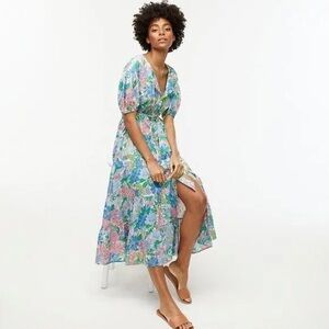 J. Crew Beachwear Cotton Voile Tiered Maxi Dress in Fairy Floral (Sz XXL)